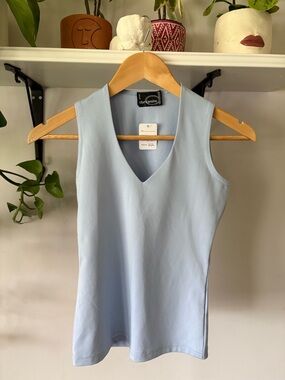 Dynamite Pale Blue V-Neck Sleeveless Top